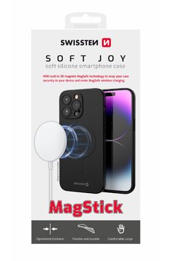 Swissten SOFT JOY MagStick púzdro pre Apple iPhone 16 PLUS čierna