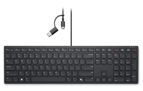 DELL KB525C čierna / drôtová klávesnica / USB-A + USB-C / DE Layout 
