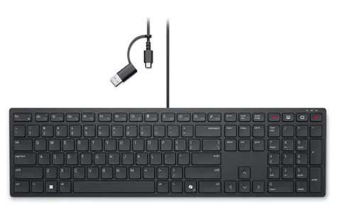 DELL KB525C čierna / drôtová klávesnica / USB-A + USB-C / US Layout 