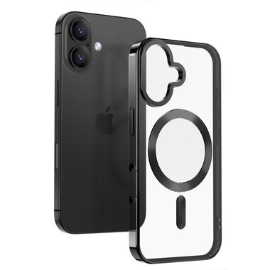 Swissten CLEAR JELLY MagStick METALLIC púzdro pre Apple iPhone 16 PLUS čierna