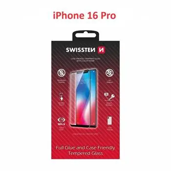 Swissten FULL FLUE COLOR FRAME CASE FRIENDLY ochranné sklo pre Apple iPhone 16 Pro čierna