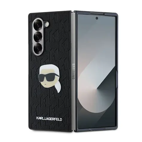 Karl Lagerfeld PU Saffiano Monogram Karl Head Zadný Kryt pre Samsung Galaxy Z Fold 6 čierna