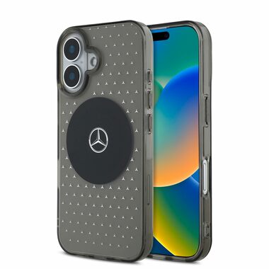 Mercedes PC/TPU Star Pattern MagSafe Zadný Kryt pre Apple iPhone 16 PLUS čierna