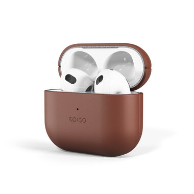 Epico Leather case Ochranné kožené púzdro pre Apple Airpods 3 hnedá