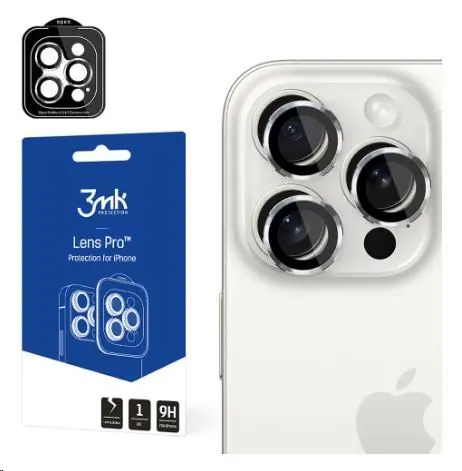 3mk Lens Protection Pre sklo na fotoaparát pre Apple iPhone 16 Pro/16 Pro Max Black