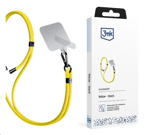 3mk EasyClip šnúrka na telefón Yellow (black)