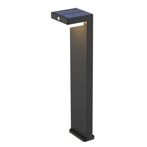 Solight Wo7202 LED solárne stĺpikové osvetlenie Palermo čierna / 5W / 400lm / 3000K