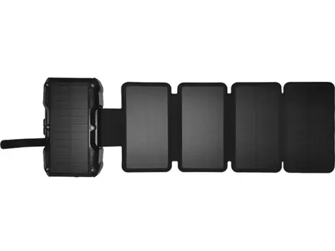Sandberg Solar 5-Panel Powerbank čierna / bezdrôtové nabíjanie / USB-A/C / 27000mAh / 15W / IP54 / LCD displej