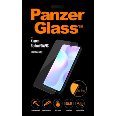PanzerGlass Tvrdené sklo Case Friendly pre XIAOMI Redmi 9A/9AT/9C čierna