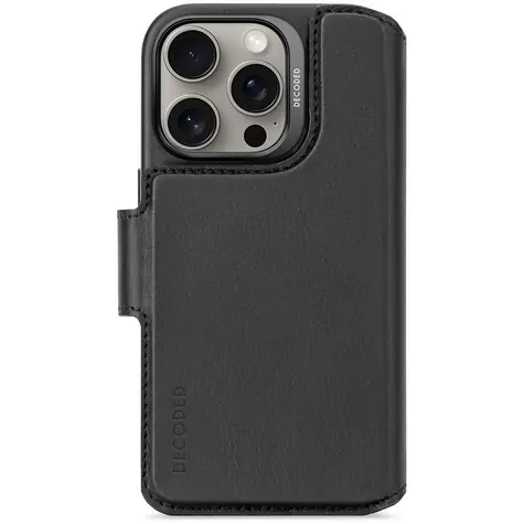 Decoded Leather Detachable Wallet odnímateľné kožené púzdro pre Apple iPhone 16 Pre čierna