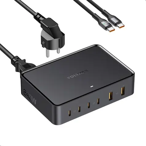 VOLTME Revo 240 PD3.1 4C2A 240W čierna / GaN / 240W / 4X USB-C / 2x USB-A