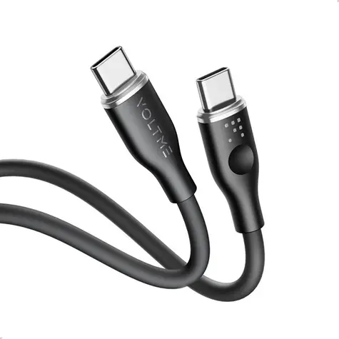 VOLTME Powerlink Moss Series CTC Kábel USB-C(M) 3A/60W 1m čierna / 2x USB-C(M)