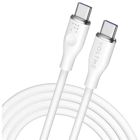 VOLTME Powerlink Moss Series CTC Kábel USB-C(M) 5A/100W 1.8m biela / 2x USB-C(M)