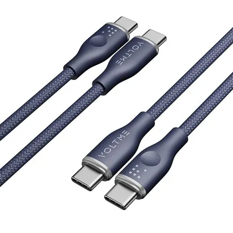 VOLTME Powerlink Rugg Series CTC Kábel USB-C(M) 3A/60W 1m modrá / 2x USB-C(M)