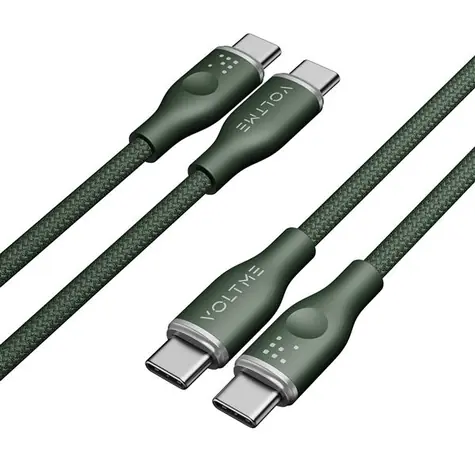 VOLTME Powerlink Rugg Series CTC Kábel USB-C(M) 3A/60W 1m zelená / 2x USB-C(M)