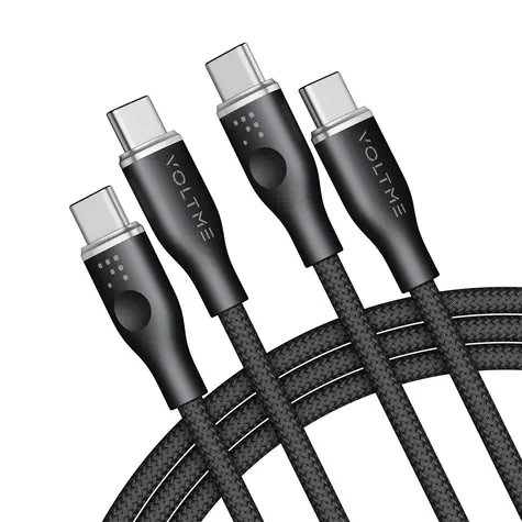 VOLTME Powerlink Rugg Series CTC Kábel USB-C(M) 5A/100W 1.8m čierna / 2x USB-C(M)