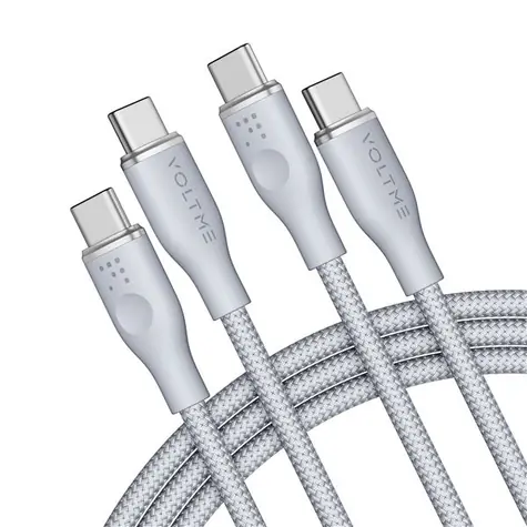 VOLTME Powerlink Rugg Series CTC Kábel USB-C(M) 5A/100W 1.8m šedá / 2x USB-C(M)
