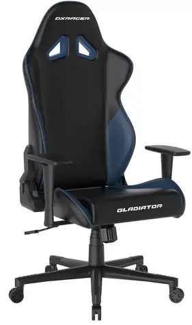 DXRacer GLADIATOR Herná stolička čierno-modrá / 125-134 cm / syntetická koža / 130 kg / Podrúčky