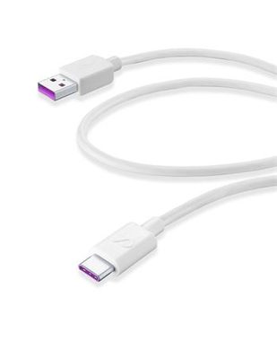 Rozbalené - CellularLine SC USB dátový kábel s USB-C konektorom 1.2m biela / Huawei SuperCharge technológie / rozbalené