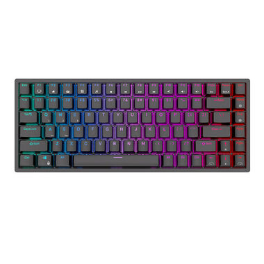 Rozbalené - Royal Kludge RK84 RGB hnedé spínače čierna / Bezdrôtová klávesnica / mechanická / 2.4GHz & BT & USB / rozbalené