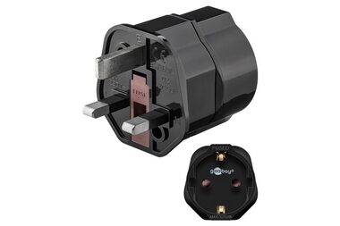 Goobay Cestovný adaptér pre UK zásuvku a spotrebiče s Českú zástrčkou a uzemňovacím kolíkom