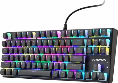 PREYON Brown Blitz Claw čierna / herná klávesnica / mechanická / spínače Gateron Brown / TKL / RGB / USB