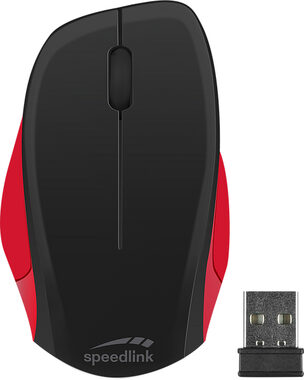 LEDGY Mouse - Wireless čierno-červená / bezdrôtová myš / optická / 1200 DPI / 3 tlačidlá / 2.4GHz