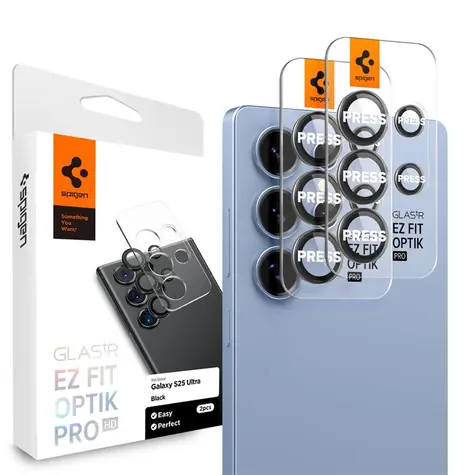 Spigen Glass TR EZ Fit Optik Pre HD tvrdené sklo pre Samsung Galaxy S25 Ultra 2ks čierna
