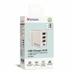 Verbatim USB nabíjačka do siete 30W biela / 30w / 4 porty 