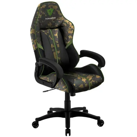 ThunderX3 BC1 CAMO čierno-zelená / Herná stolička / syntetická koža / pojazdové kolieska / nosnosť 150 kg