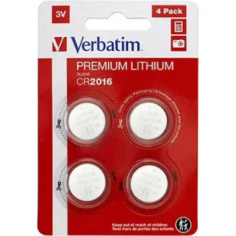 Verbatim CR2016 Lítiové 3V batérie Premium 4ks