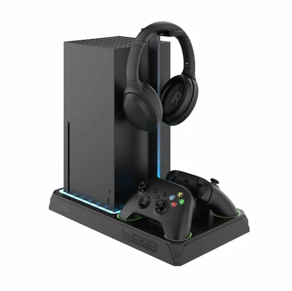 FIXED Multifunkčná stanica pre Xbox Series X a S s odvetrávaním a nabíjaním pre dva ovládače Xbox čierna