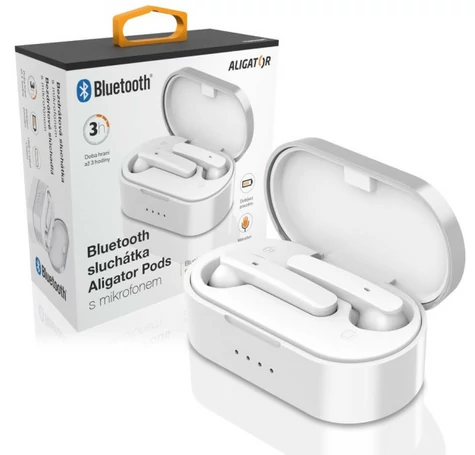 Aligator Bluetooth slúchadlá PODS / biela