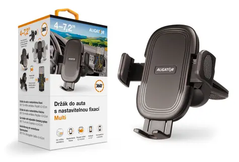 Aligator Držiak do auta s nastaviteľnou fixáciou HA20 Multi do ventilačnej mriežky / univerzálny