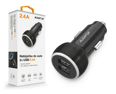 Aligator Nabíjačka do auta Aligator / 2xUSB 2 / 4A / originálna čierna