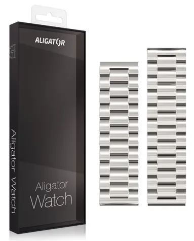 Aligator Náhradný kovový remienok pre Watch Pro a Watch Pro X 22mm / strieborný