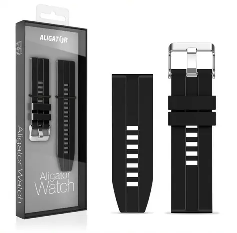 Aligator Náhradný silikónový remienok pre Watch Pro a Watch Pro X 22mm / čierny