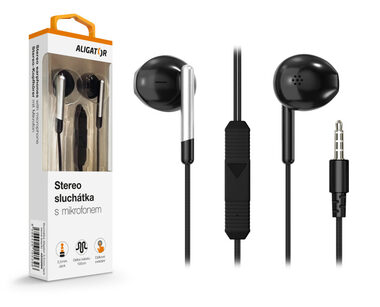 Aligator Slúchadlá AE008 / Stereo / Jack / Drôt / Čierna