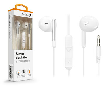 Aligator Slúchadlá AE008 / Stereo / Jack / Drôt / Biela