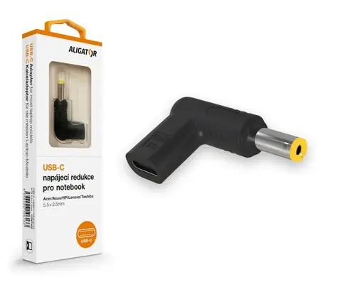 Aligator USB-C napájacia redukcia 5.5 x 2.5 mm pre notebooky Acer/ Asus/ HP/ Lenovo/ Toshiba