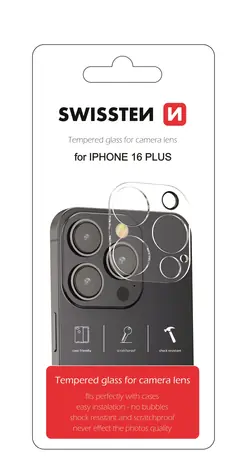 Swissten Ochranné temperované sklo šošovky fotoaparátu pre Apple iPhone 16 PLUS