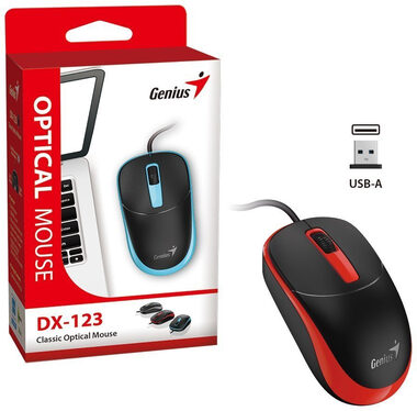 Genius DX-123 čierno-červená / drôtová / 1200 dpi / USB