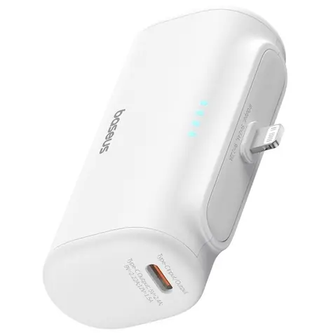 Baseus Compact 5000mAh 20W Lightning biela / Powerbanka / 1x Lightning(M) / 1xUSB-C(F)