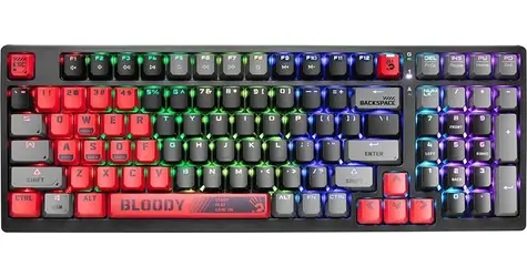 A4Tech BLOODY S98 Sports čierna / Herná klávesnica / mechanická / drôtová / Red Switch / CZ+SK layout
