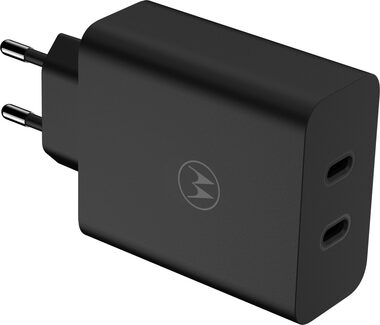 Motorola TurboPower Cestovná Nabíjačka čierna 125W / 2x USB-C / Quick Charge 3.0