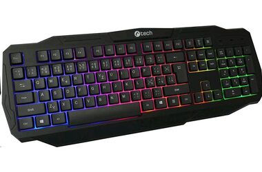 C-tech Arcus čierna / Herná klávesnica / membránová / RGB / USB-A / CZ/SK layout