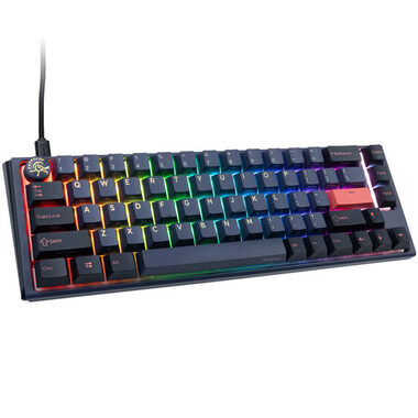 Ducky One 3 Cherry MX-Red modrá / herná klávesnica / podsvietená / mechanická / drôtová USB-C / US