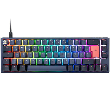 Ducky One 3 Cherry MX-Blue modrá / herná klávesnica / podsvietená / mechanická / drôtová USB-C / DE