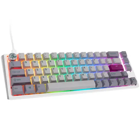Ducky One 3 Cherry MX-Ergo-Clear šedá / herná klávesnica / podsvietená / mechanická / drôtová USB-C / US