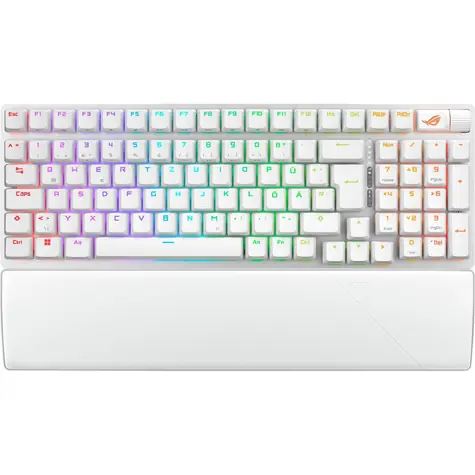 Asus ROG Strix Scope II 96 biela / herná klávesnica / mechanická / bezdrôtová / spínače ROG NX Snow / DE